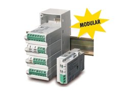 Multi-input modular transducer for DIN-rail mounting