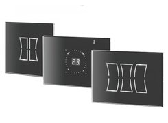 Programmable glass touch switches for light control and other applications in smart house / building systems
