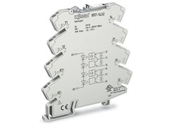 Διπλό solid state κλεμορελέ (Optocoupler module 2 θυρών με 2 x NO/NC). Κίτρινο ενδεικτικό LED. Έξοδος 0,5 A. WAGO