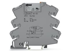 Relay module with yellow LED and 1 x NO+NC contact. Supply 12 or 24 V DC. WAGO