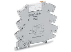 Relay module with yellow LED and 2 x NO+NC contacts. Supply 24 - 230 V AC/DC. WAGO