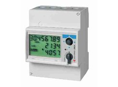 3-phase energy meter/analyser with frontal joystick, selector and 5 A CT connection or 65 A direct connection. Carlo Gavazzi