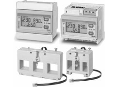 2 x 3-ph or 6 x 1-ph loads energy meter / analyzers for triple CT. Mounting on panel or DIN-rail. Carlo Gavazzi