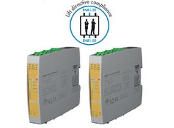 Safety modules for emergency stop, safety gates, magnetic switches, safety limit switches. Carlo Gavazzi