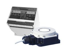 Ultrasonic sensors with 1 analog + 1 digital output + RS232. Sensing range: 800 - 8.000 mm