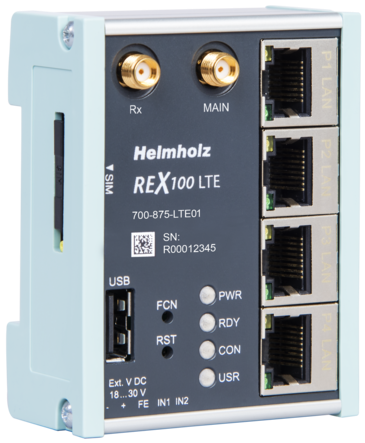 REX 100 LTE, 4 x LAN (switch)/1 x LTE modem (EU- & Asia-Version) - 700-875-LTE01
